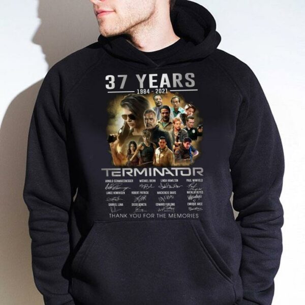 Premium 2021 Terminator Dark Fate 37 years 1984-2021 signatures thank you for the memories shirt
