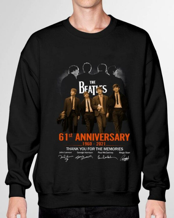 Premium 2021 The Beatles 61st anniversary 1960-2021 thank you for the memories signatures shirt