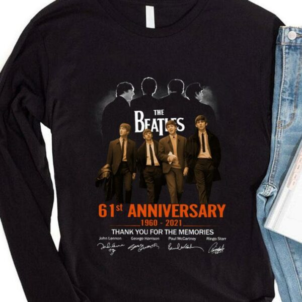 Premium 2021 The Beatles 61st anniversary 1960-2021 thank you for the memories signatures shirt