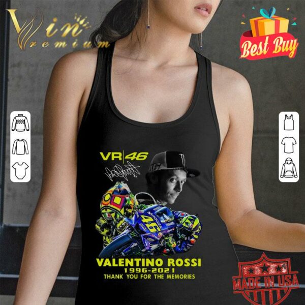 Best 2021 VR46 Signature Valentino Rossi Thank You For The Memories Shirt