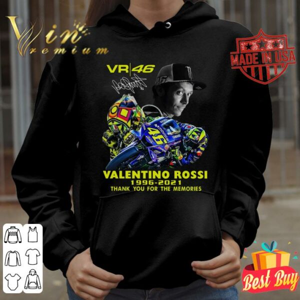 Best 2021 VR46 Signature Valentino Rossi Thank You For The Memories Shirt