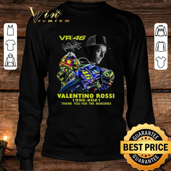 Best 2021 VR46 Signature Valentino Rossi Thank You For The Memories Shirt
