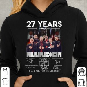 Funny 27 Years 1994-2021 Rammstein Industrial Metal Band Signed Thank You For The Memories Shirt 3
