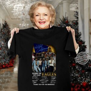 Original 50 years of 1971-2021 Eagles signatures thank you Hotel California 2021 Tour shirt 2