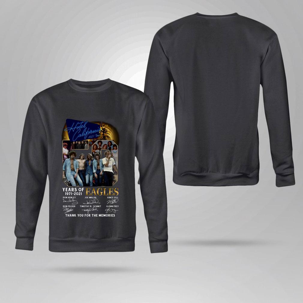 Original 50 years of 1971-2021 Eagles signatures thank you Hotel California 2021 Tour shirt 50 years of 1971 2021 Eagles signatures thank you Hotel California 2021 Tour shirt 4 - Original 50 years of 1971-2021 Eagles signatures thank you Hotel California 2021 Tour shirt