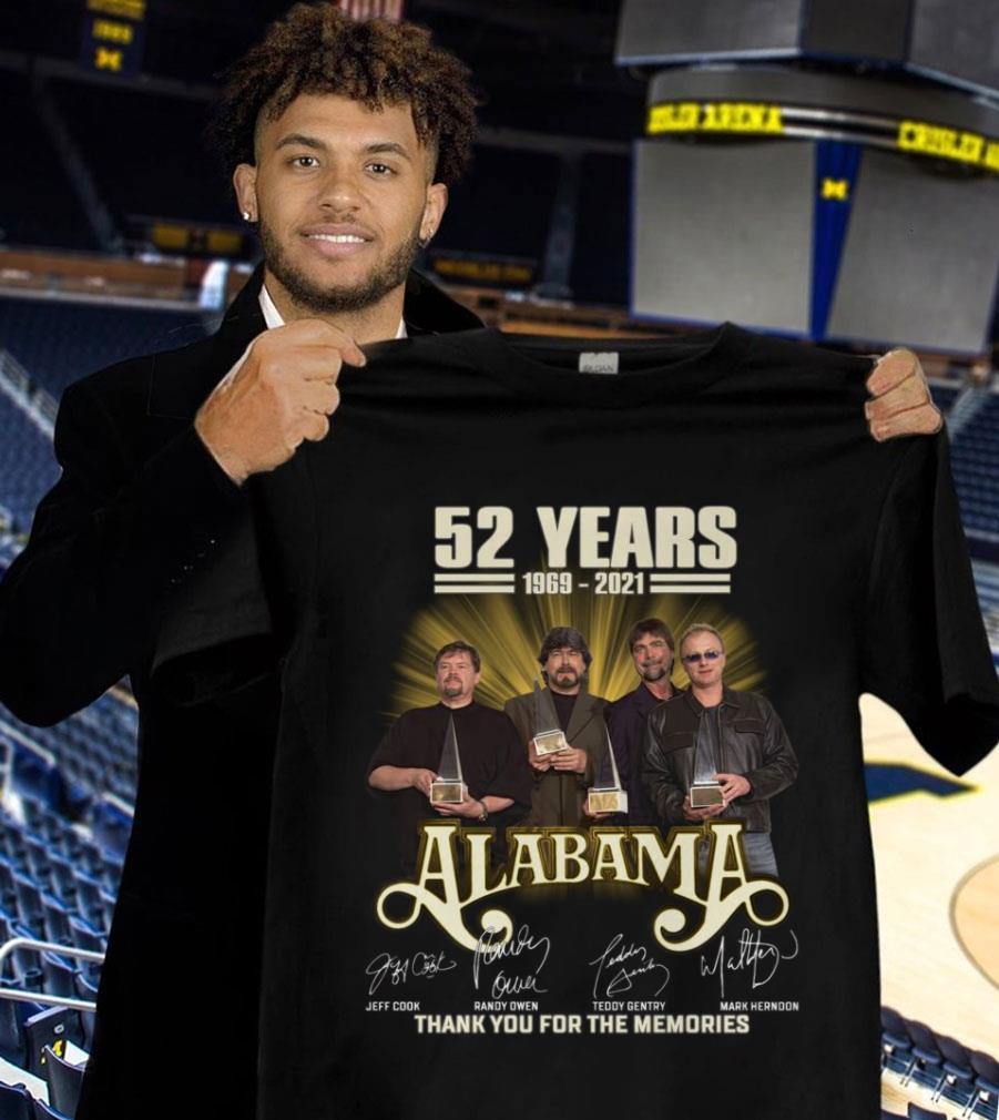 52 years 1969-2021 Alabama Band signatures thank you for the memories shirt 52 years 1969 2021 Alabama Band signatures thank you for the memories shirt 1 - 52 years 1969-2021 Alabama Band signatures thank you for the memories shirt