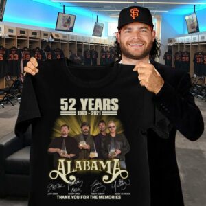 52 years 1969-2021 Alabama Band signatures thank you for the memories shirt 1