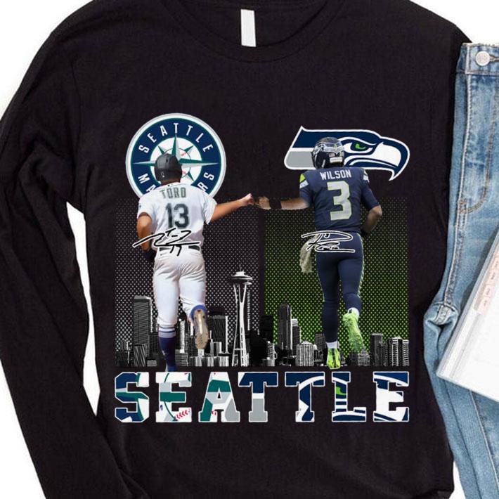 Premium Abraham Toro Seattle Marines Russell Wilson Seattle Seahawks Shirt Abraham Toro Seattle Marines Russell Wilson Seattle Seahawks Shirt 4 - Premium Abraham Toro Seattle Marines Russell Wilson Seattle Seahawks Shirt