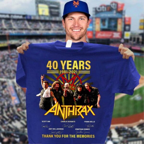Funny Anthrax band member 40 years 1981-2021 signatures thank memories shirt