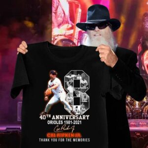 Funny Cal Ripken Jr. No. 18 Baltimore Orioles 40th anniversary 1981-2021 Signature Thank You For The Memories Shirt 2