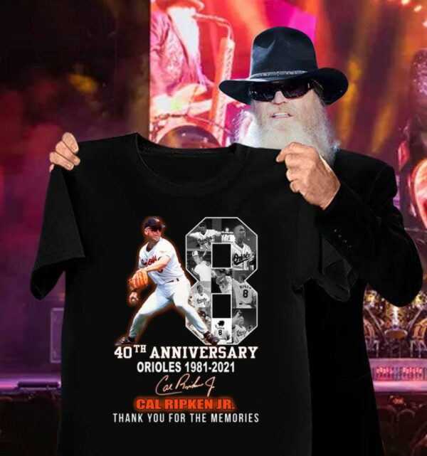 Funny Cal Ripken Jr. No. 18 Baltimore Orioles 40th anniversary 1981-2021 Signature Thank You For The Memories Shirt