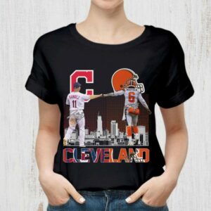 Funny Cleveland City 11 Jose Ramirez and 6 Baker Mayfield Cleveland Indians Cleveland Browns Shirt 1