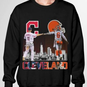 Funny Cleveland City 11 Jose Ramirez and 6 Baker Mayfield Cleveland Indians Cleveland Browns Shirt 2