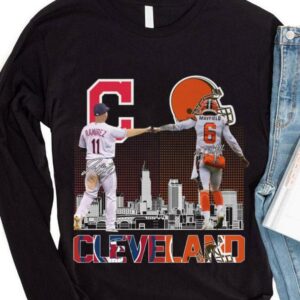 Funny Cleveland City 11 Jose Ramirez and 6 Baker Mayfield Cleveland Indians Cleveland Browns Shirt 3