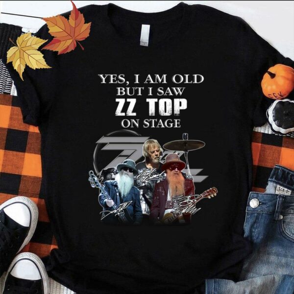 Official Dusty Hill Yes i am old but i saw ZZ Top band on stage signatures shirt
