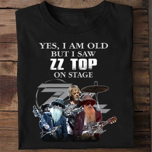 Official Dusty Hill Yes i am old but i saw ZZ Top band on stage signatures shirt