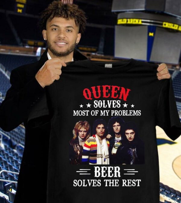 Premium Freddie Mercury Queen solves most of my problems beer solves the rest shirt