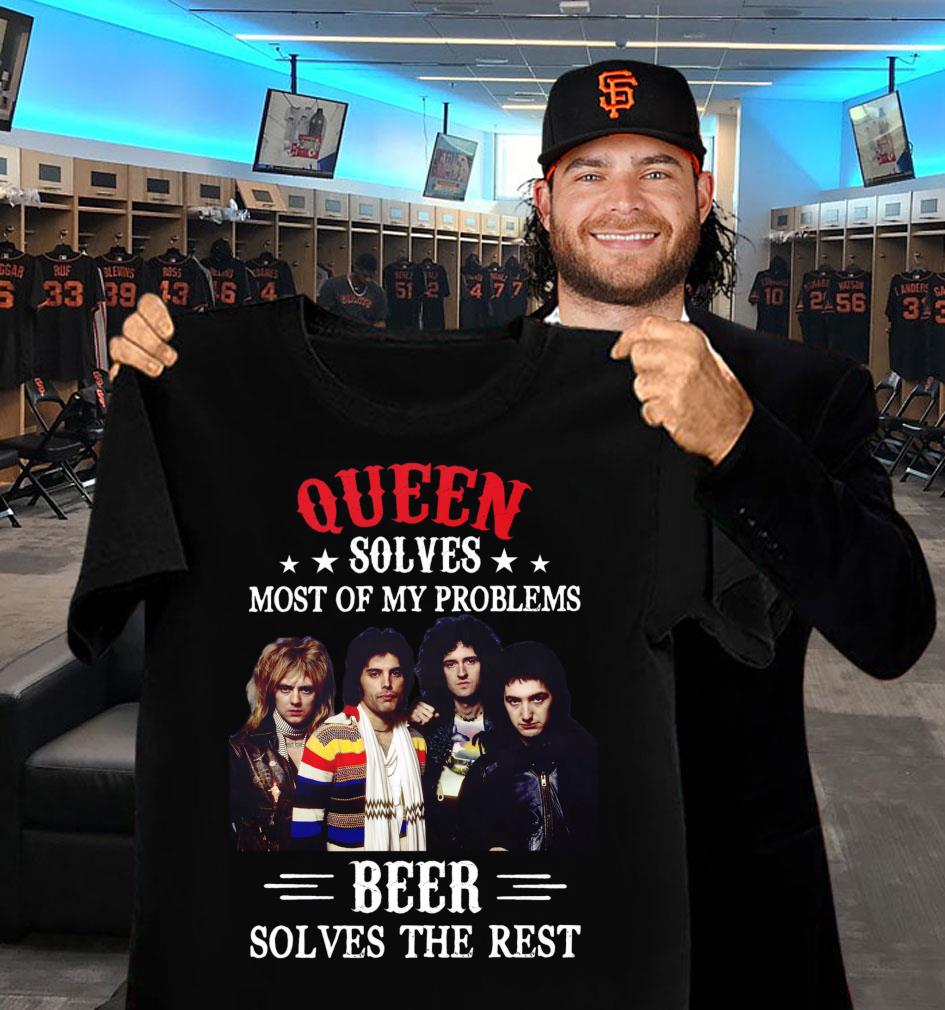 Premium Freddie Mercury Queen solves most of my problems beer solves the rest shirt Freddie Mercury Queen solves most of my problems beer solves the rest shirt 2 - Premium Freddie Mercury Queen solves most of my problems beer solves the rest shirt