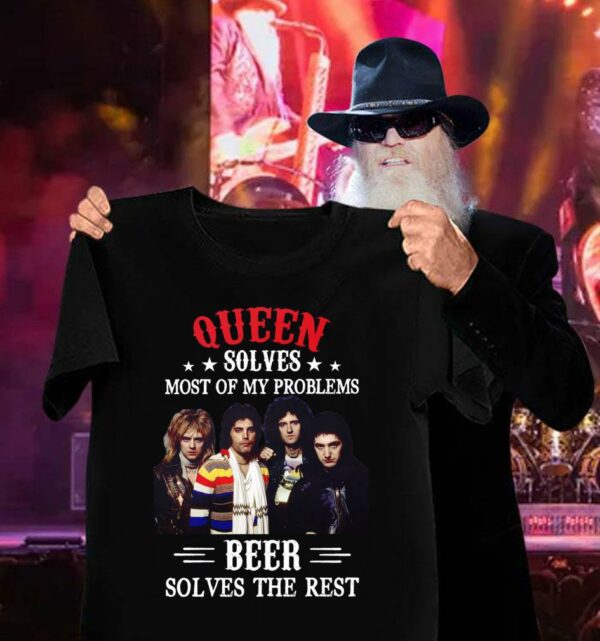 Premium Freddie Mercury Queen solves most of my problems beer solves the rest shirt