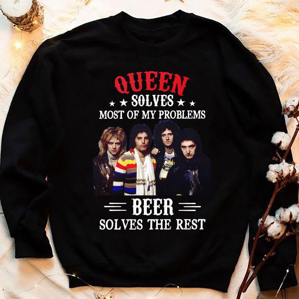 Premium Freddie Mercury Queen solves most of my problems beer solves the rest shirt Freddie Mercury Queen solves most of my problems beer solves the rest shirt 4 - Premium Freddie Mercury Queen solves most of my problems beer solves the rest shirt
