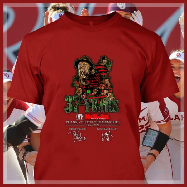 Hot Freddy Krueger 37 years of A Nightmare on Elm Street 1984-2021 thank memories signatures shirt