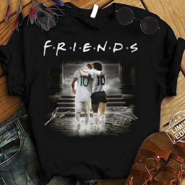 Awesome Friends Lionel Messi Diego Maradona Argentina Signatures Shirt