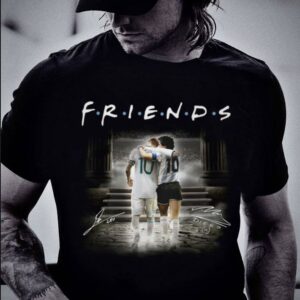 Awesome Friends Lionel Messi Diego Maradona Argentina Signatures Shirt 1