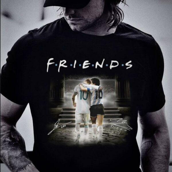 Awesome Friends Lionel Messi Diego Maradona Argentina Signatures Shirt