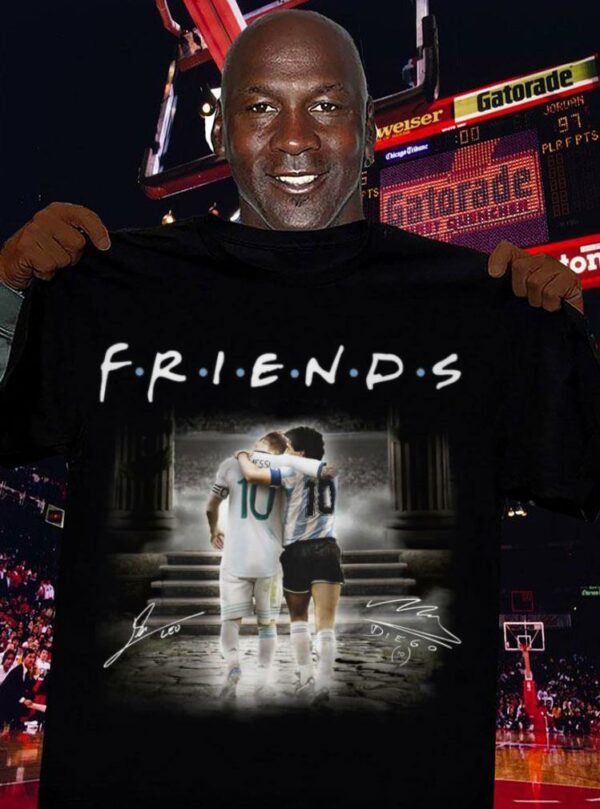 Awesome Friends Lionel Messi Diego Maradona Argentina Signatures Shirt