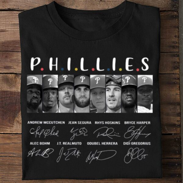 Funny Friends Philadelphia Phillies Team Players Signatures Shirt