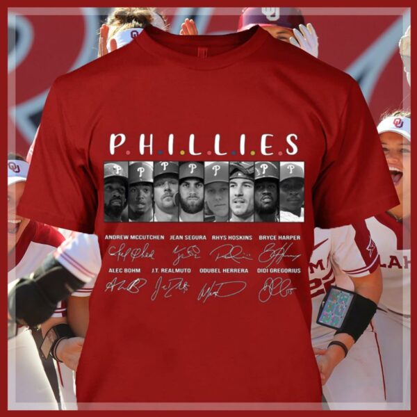 Funny Friends Philadelphia Phillies Team Players Signatures Shirt