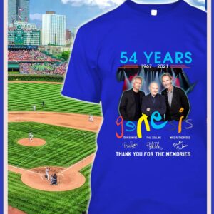 Hot Genesis band rock members 54 years 1967-2021 signatures thank memories shirt 1
