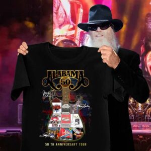 Best Guitar Alabama Band Signatures 50th Anniversary Tour Shirt 2