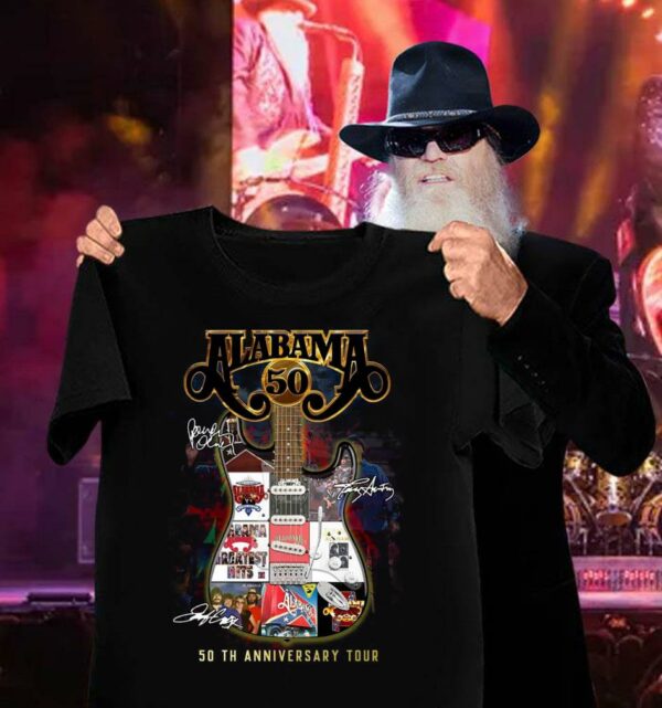 Best Guitar Alabama Band Signatures 50th Anniversary Tour Shirt
