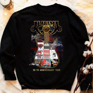 Best Guitar Alabama Band Signatures 50th Anniversary Tour Shirt 3