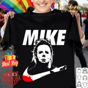 Awesome Halloween Michael Myers Mike Blood Nike Logo Shirt