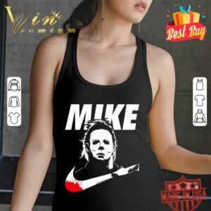 Awesome Halloween Michael Myers Mike Blood Nike Logo Shirt