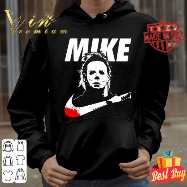 Awesome Halloween Michael Myers Mike Blood Nike Logo Shirt