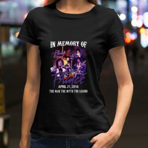 Premium In memory of Prince and The Revolution Purple Rain April 21 2016 Signature The Man The Myth The Legend Shirt 1