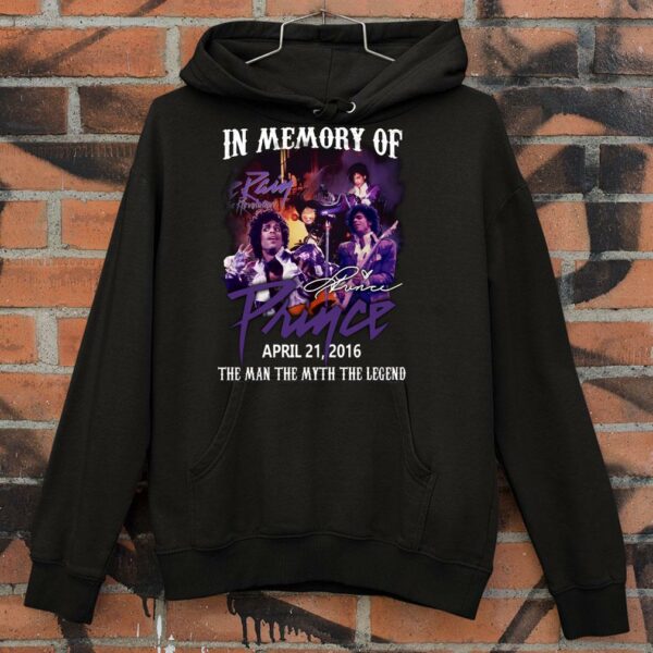 Premium In memory of Prince and The Revolution Purple Rain April 21 2016 Signature The Man The Myth The Legend Shirt