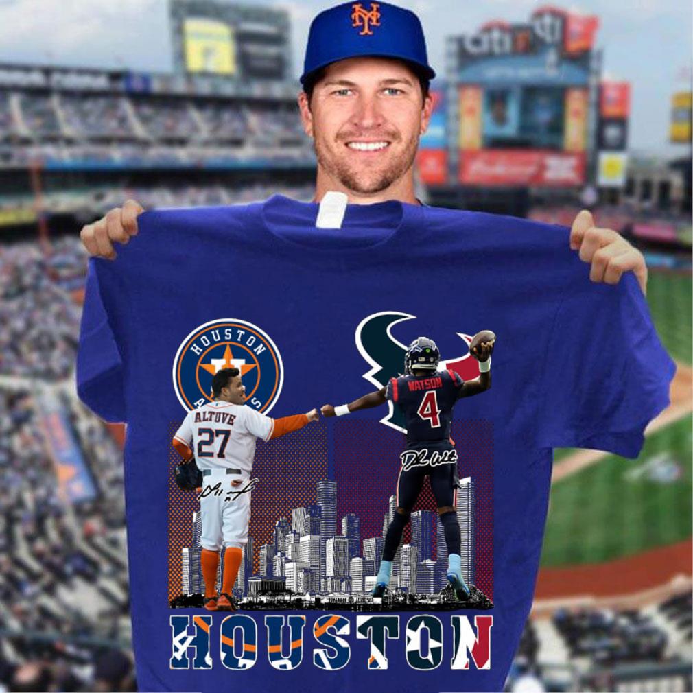 José Altuve Deshaun Watson Signatures Houston Astros Houston Texans Shirt 3 - José Altuve Deshaun Watson Signatures Houston Astros Houston Texans Shirt