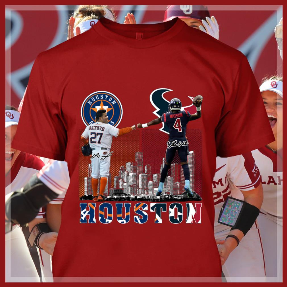 José Altuve Deshaun Watson Signatures Houston Astros Houston Texans Shirt 4 - José Altuve Deshaun Watson Signatures Houston Astros Houston Texans Shirt