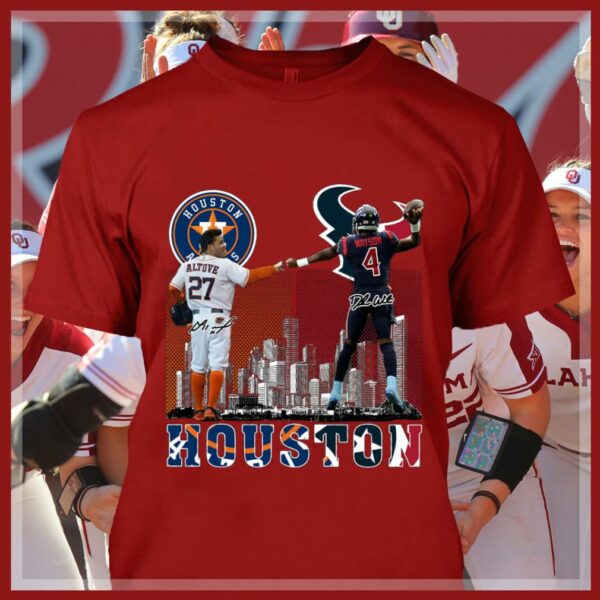 José Altuve Deshaun Watson Signatures Houston Astros Houston Texans Shirt