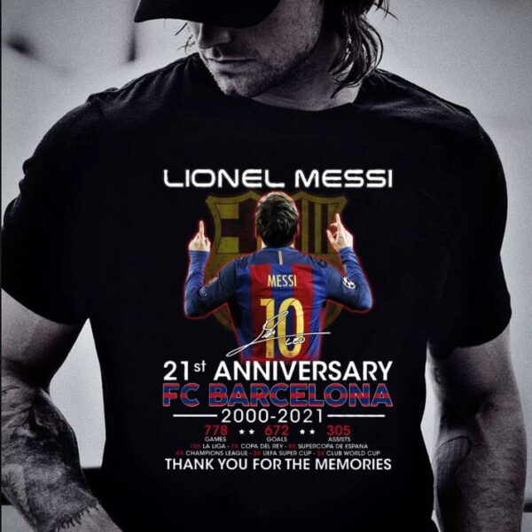 Premium Just a memory Lionel Messi 21st anniversary FC Barcelona 2000-2021 Shirt