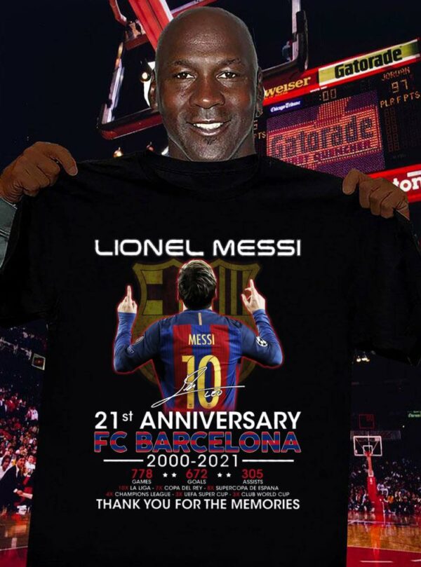 Premium Just a memory Lionel Messi 21st anniversary FC Barcelona 2000-2021 Shirt