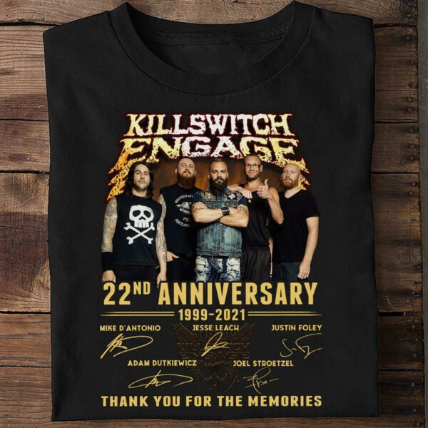 Hot Killswitch Engage 22nd anniversary 1999-2021 signatures shirt