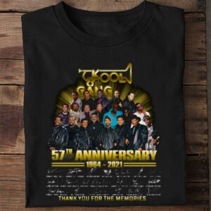 Awesome Kool and the Gang 57th anniversary 1964-2021 signatures thank you for the memories shirt 1