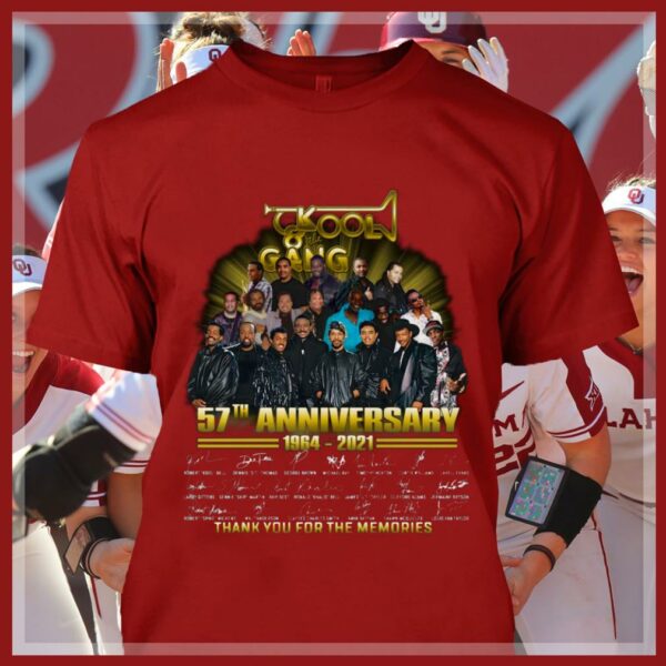 Awesome Kool and the Gang 57th anniversary 1964-2021 signatures thank you for the memories shirt