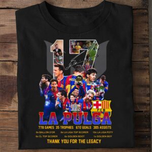 Official Lionel Messi 17 Goal La Pulga Argentina Thank You For The Legacy Shirt