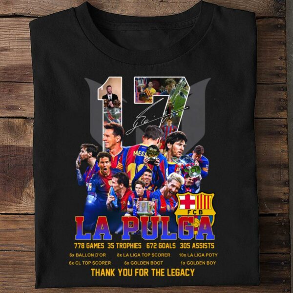 Official Lionel Messi 17 Goal La Pulga Argentina Thank You For The Legacy Shirt